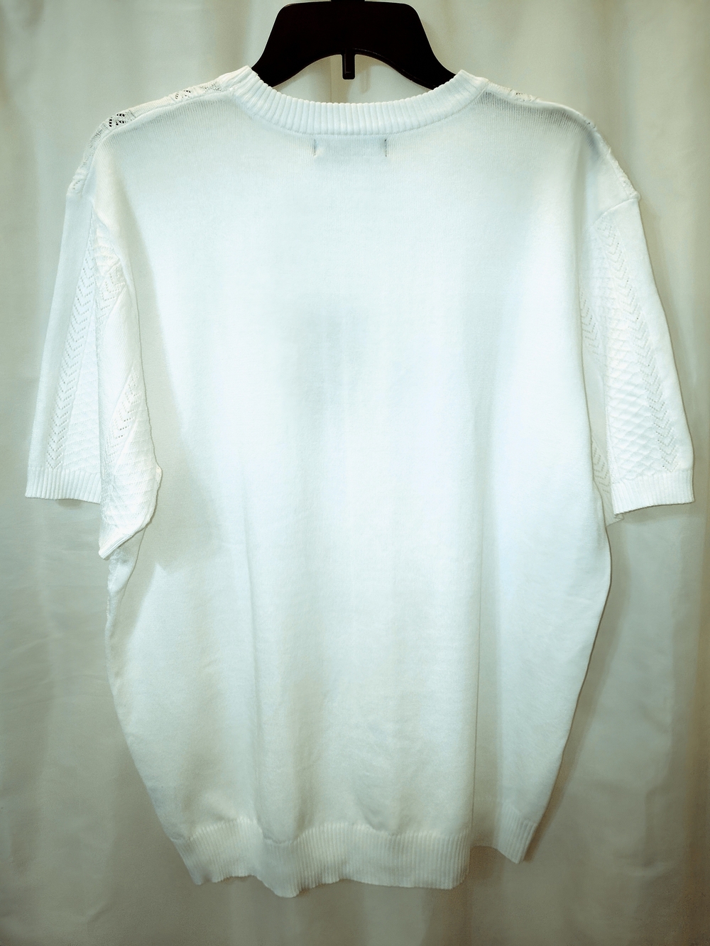 NWT Sz L PJ Paul Jones Textured Cable Knit CrewNeck CREAM Sweater Lightweight - Picture 6 of 12